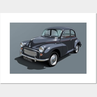 Morris Minor in black Posters and Art